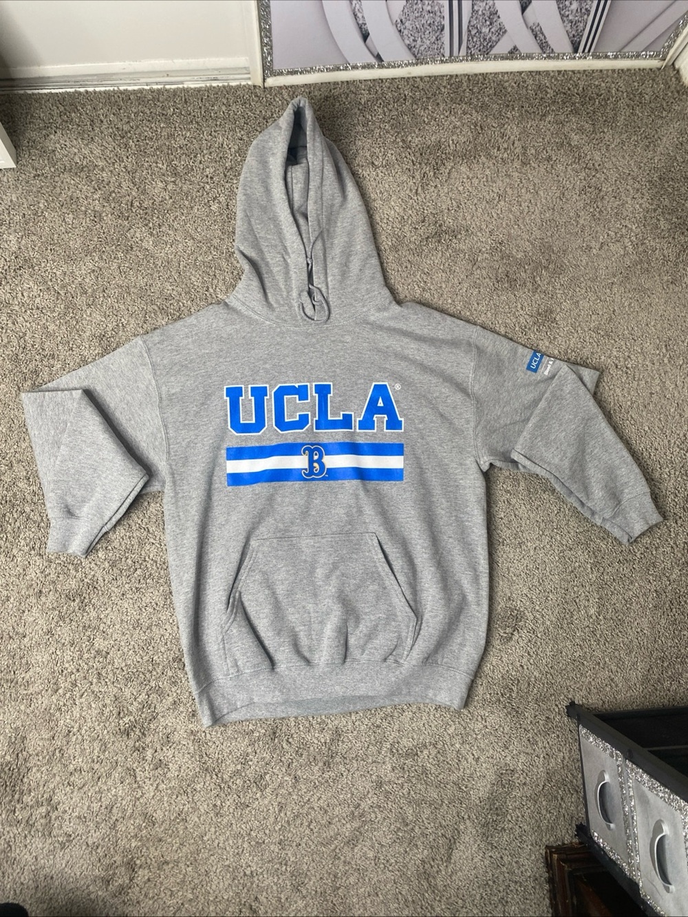 Gildan Gray Hoodie with Blue UCLA Logo